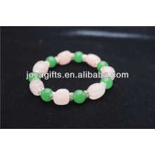 Piedra Verde Aventurina Con Pulsera De Cuarzo Rosa